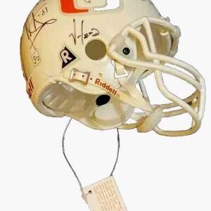 Miami Hurricanes Mini Helmet Riddell NCAA Football (Signed By Many) Size: 3 5/8.